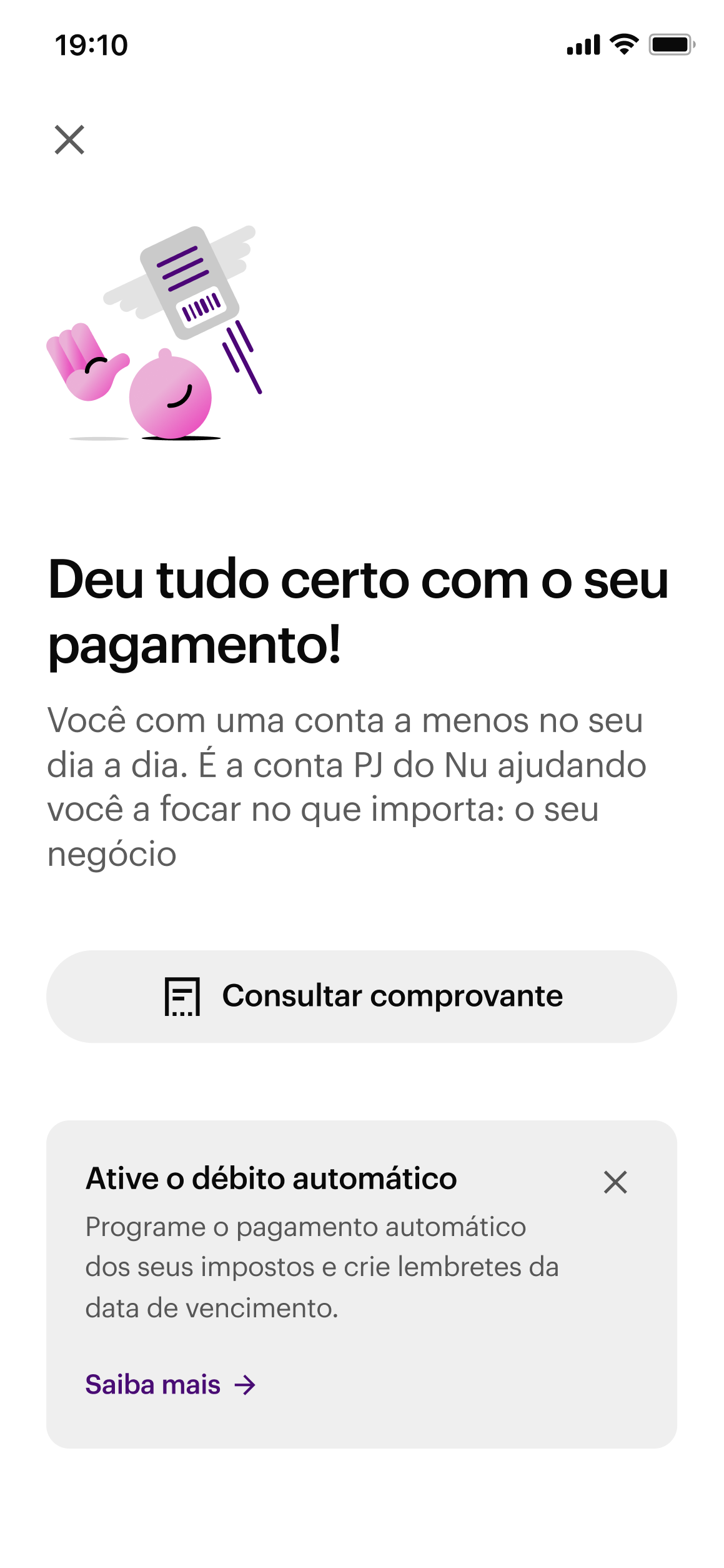 Pagamento concluído com sucesso